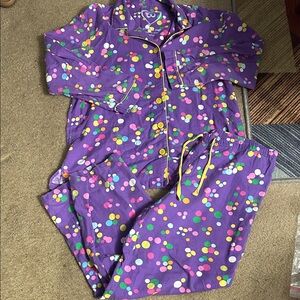Victoria's Secret Purple Polka Dot Pajama Set SZ Med